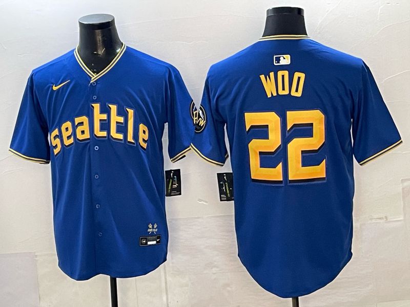 Men 2026 Seattle Mariners #22 Woo Blue City Edition Nike MLB Jersey 09->women nfl jersey->Women Jersey